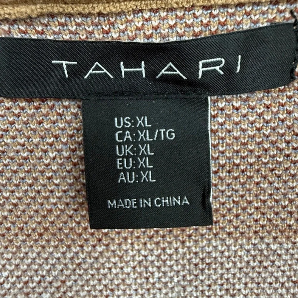 Tahari Womens XL Plaid Blazer Sweater‎ Hooded Cardigan cozy academia layered